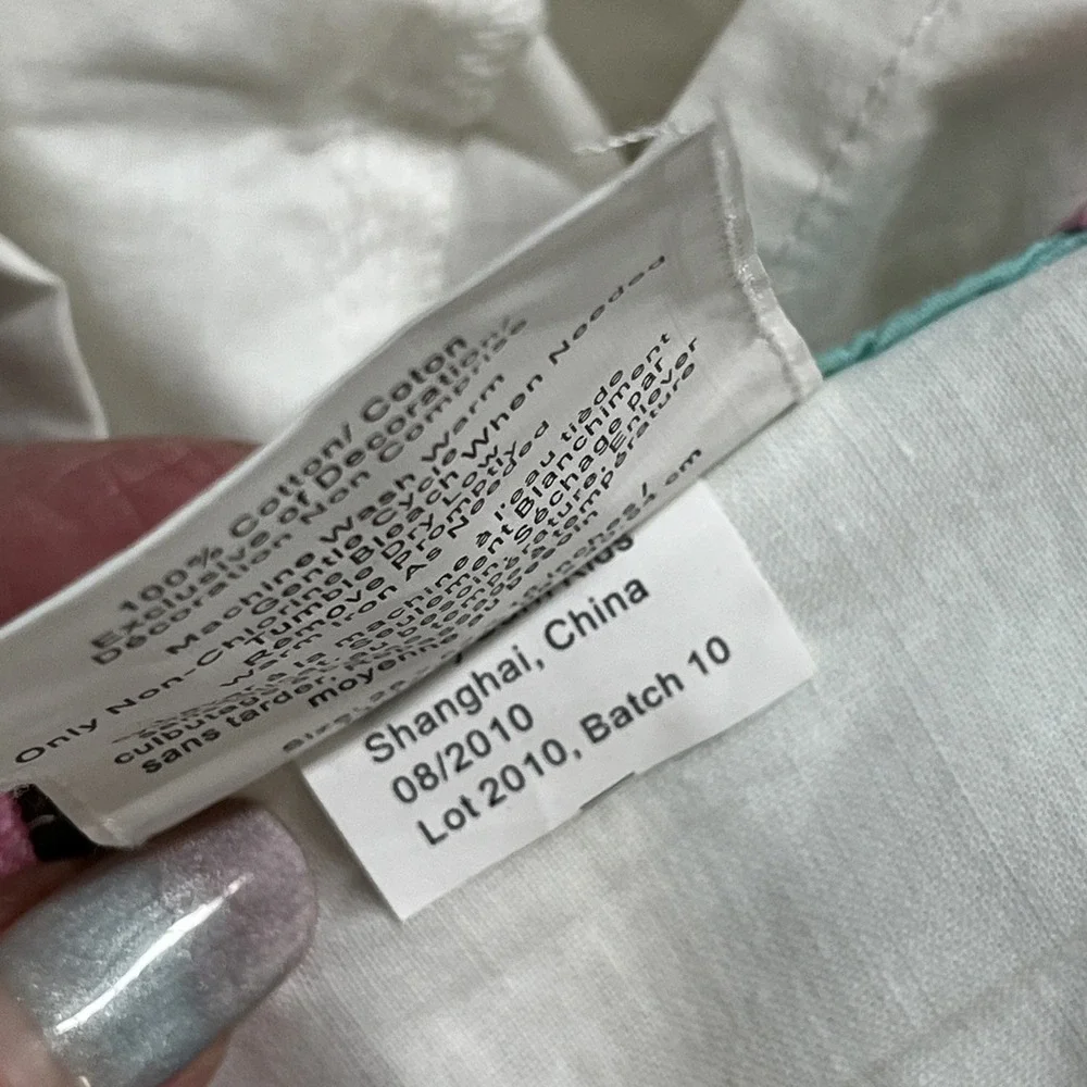 Pottery Barn Kids Coco Dot Crib Toddler Bed Skirt White Multicolor Pattern Trim